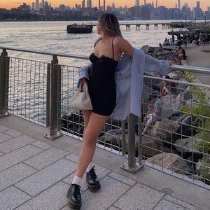 LACE TRIM CORSET URBAN OUTFITTERS BLACK MINI DRESS SMALL